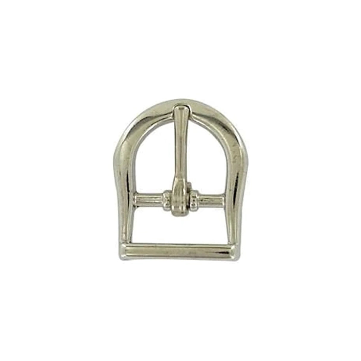 5/8" Nickel, D Shaped Center Bar Buckle, Zinc Alloy