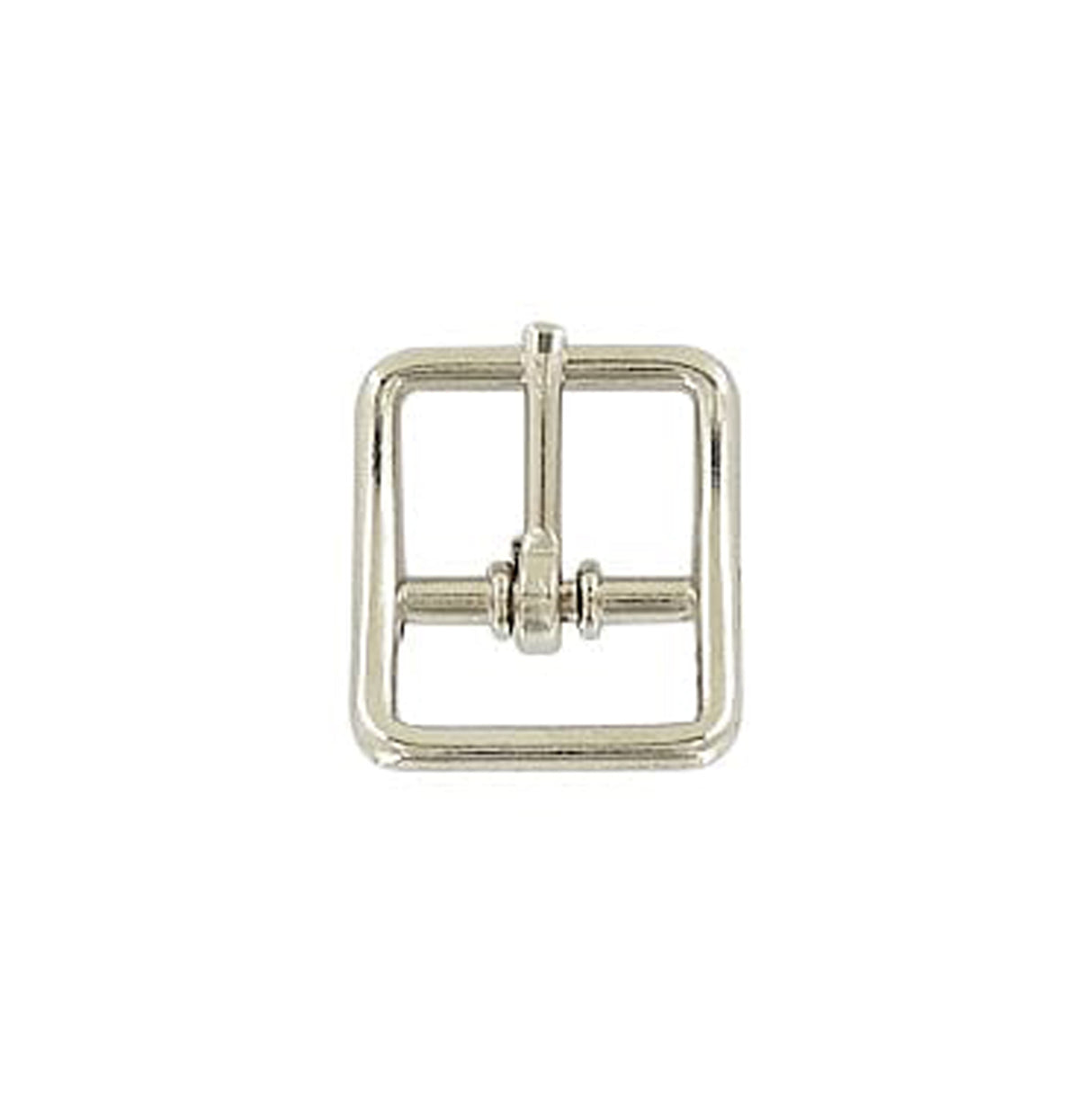 5/8" Nickel, 21x27mm Center Bar Buckle, Zinc Alloy