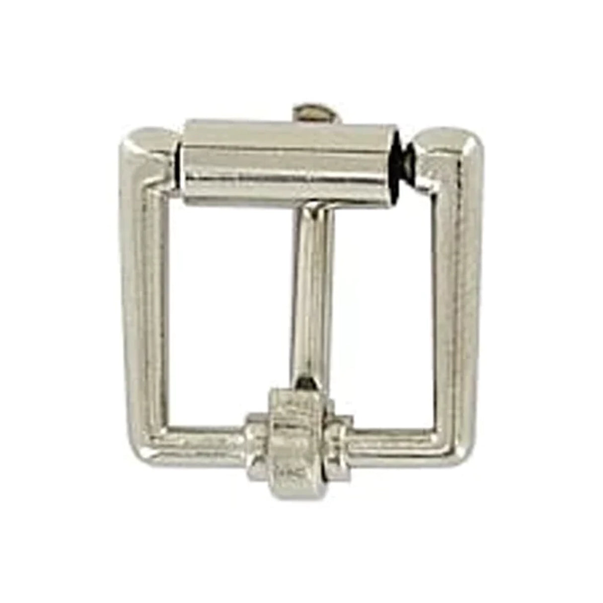 5/8" Nickel, Heel Bar Roller Buckle, Zinc Alloy