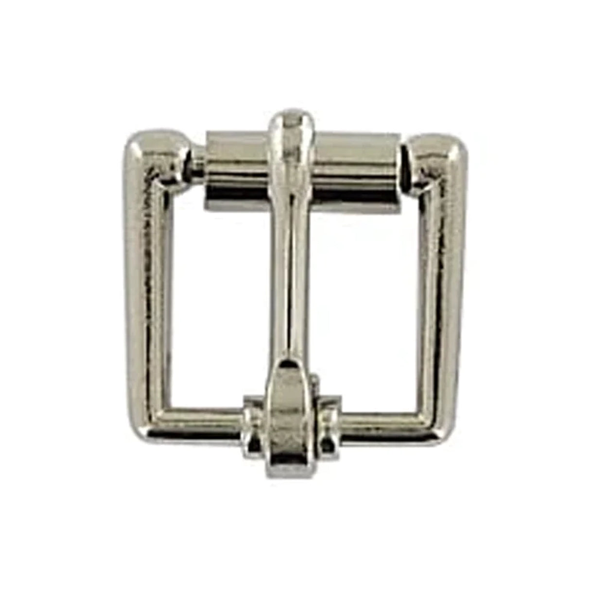 5/8" Nickel, Heel Bar Roller Buckle, Zinc Alloy