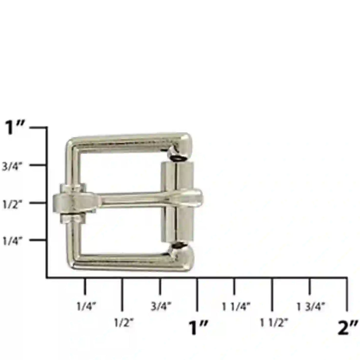 5/8" Nickel, Heel Bar Roller Buckle, Zinc Alloy