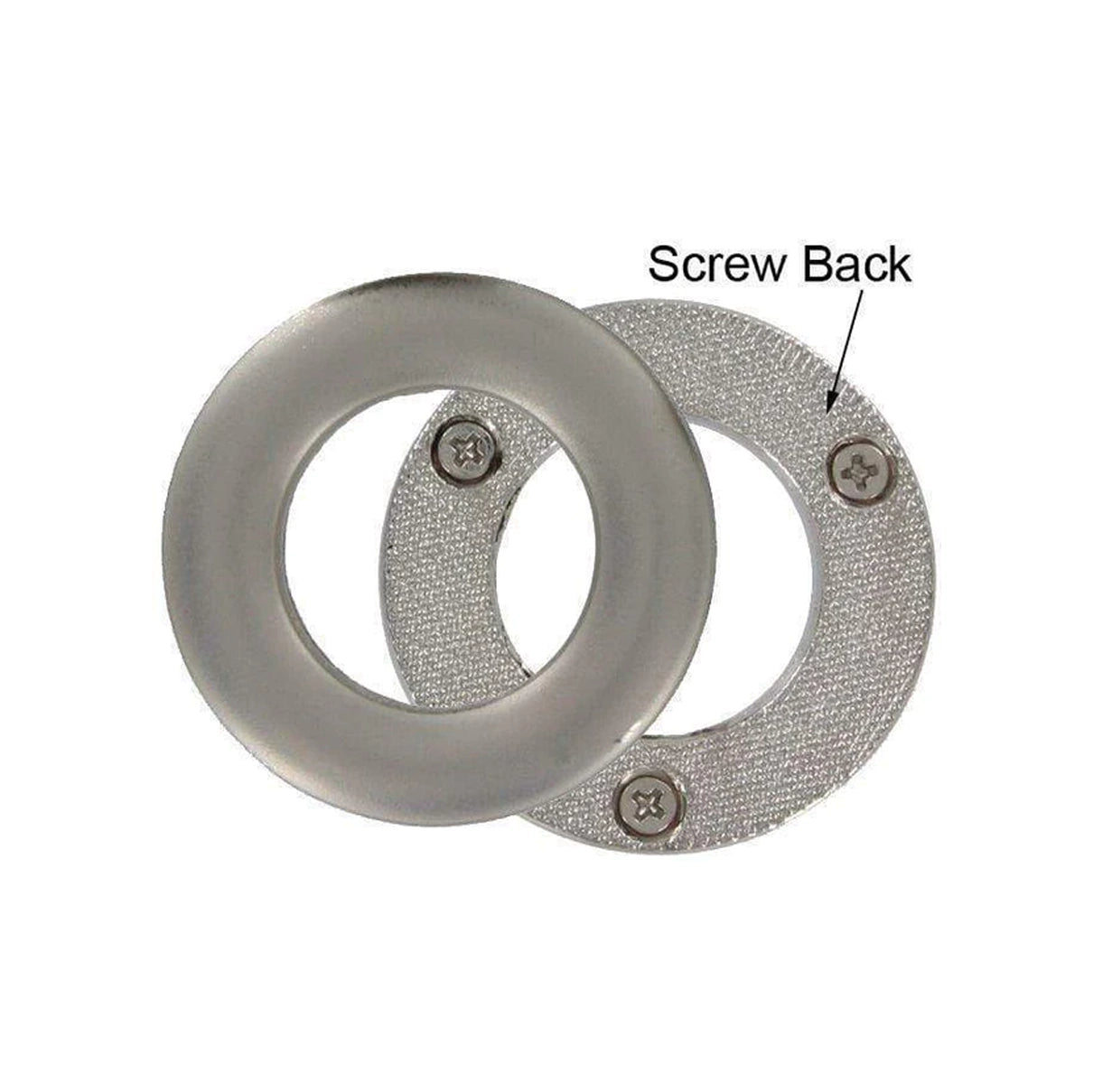 1 1/2" Nickel, Screw Together Eyelet, Zinc Alloy