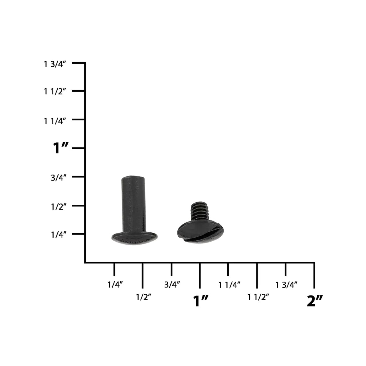 1/2" Glossy Black, Chicago Screw, Solid Brass PK10