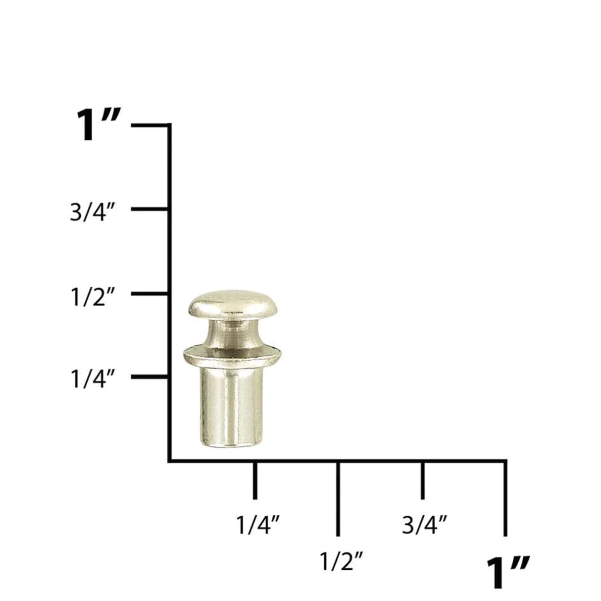 1/2" Nickel, Boot Lace Eyelet Hook, Solid Brass
