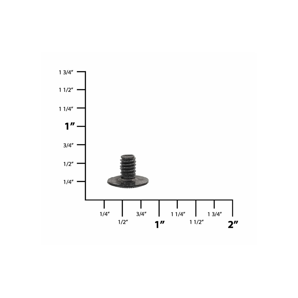 1/4" Glossy Black, Screw Only, Solid Brass PK10