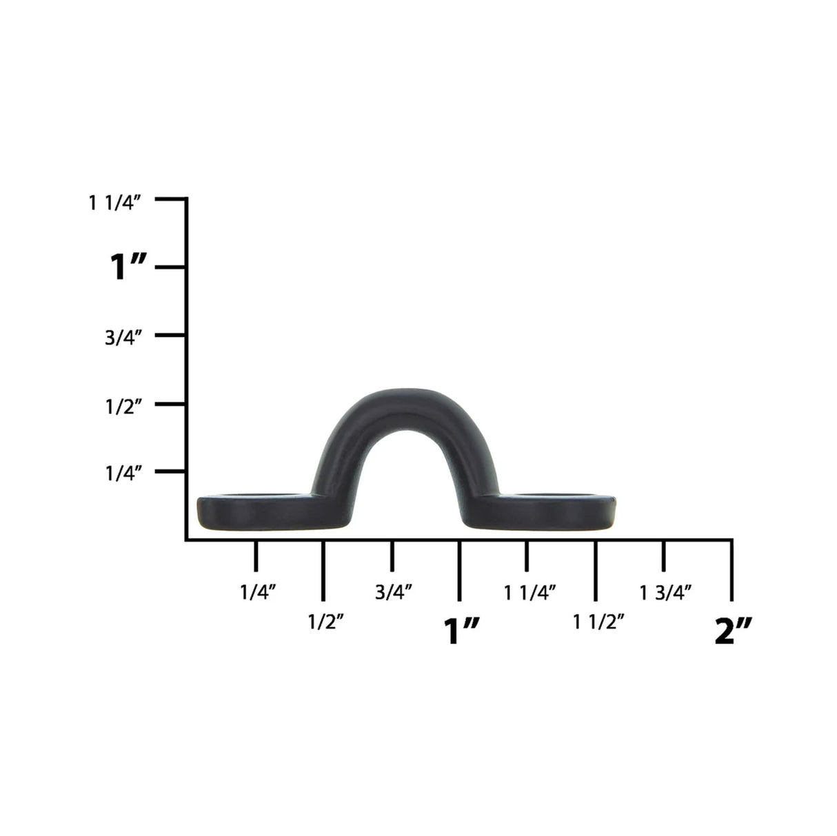 1 1/2" Black, Coachman Loop, Zinc Alloy