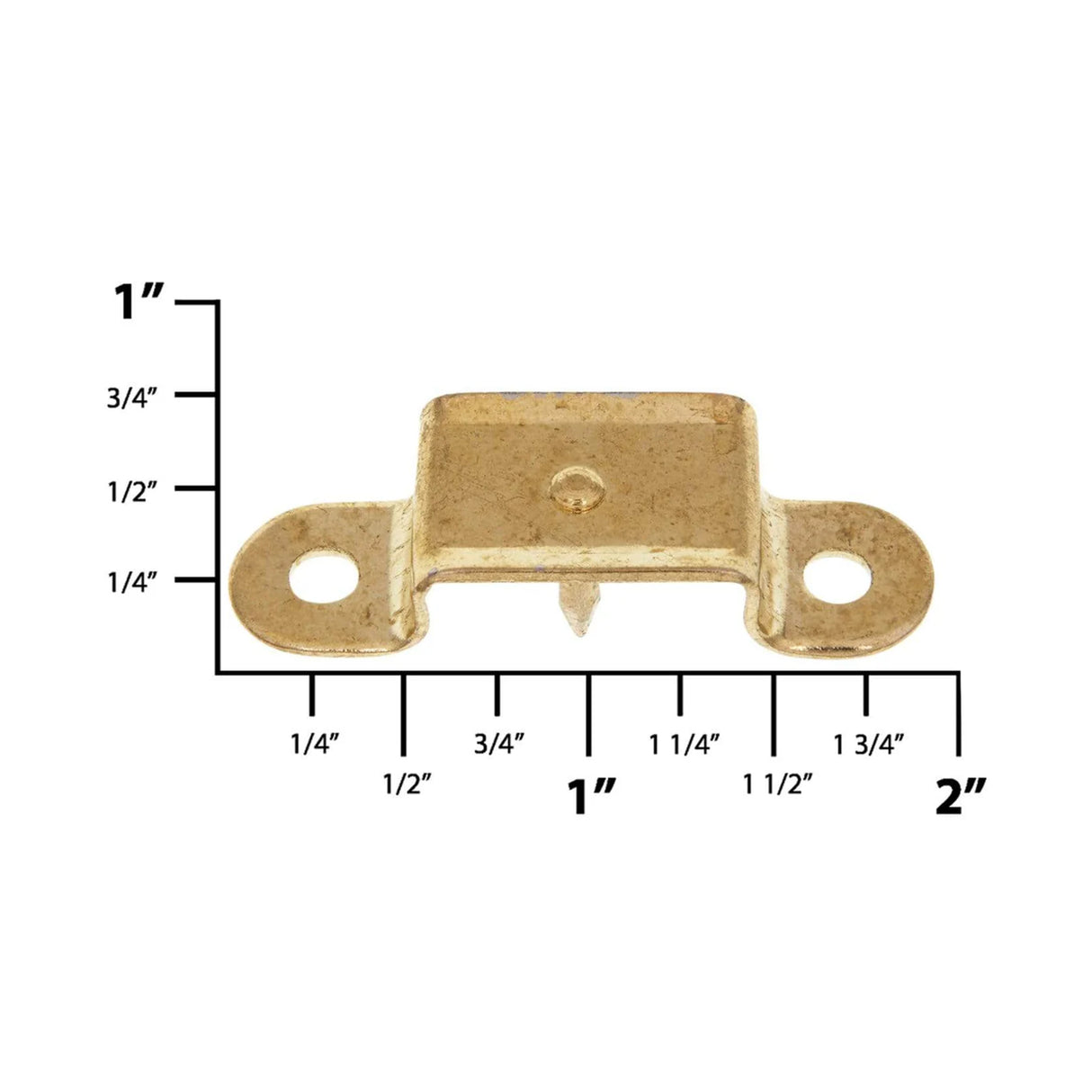 3/4" Brass, Straight Edge Trunk Handle Loop with Nail, Steel