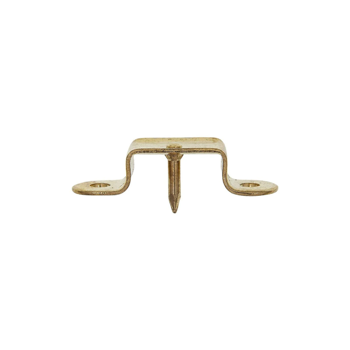 3/4" Brass, Straight Edge Trunk Handle Loop with Nail, Steel