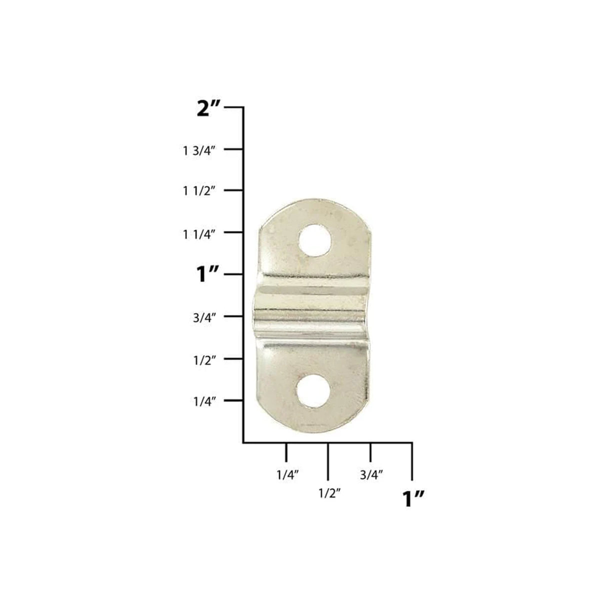 1 1/4" Nickel, D-Ring Mounting Bracket Short Profile, Steel