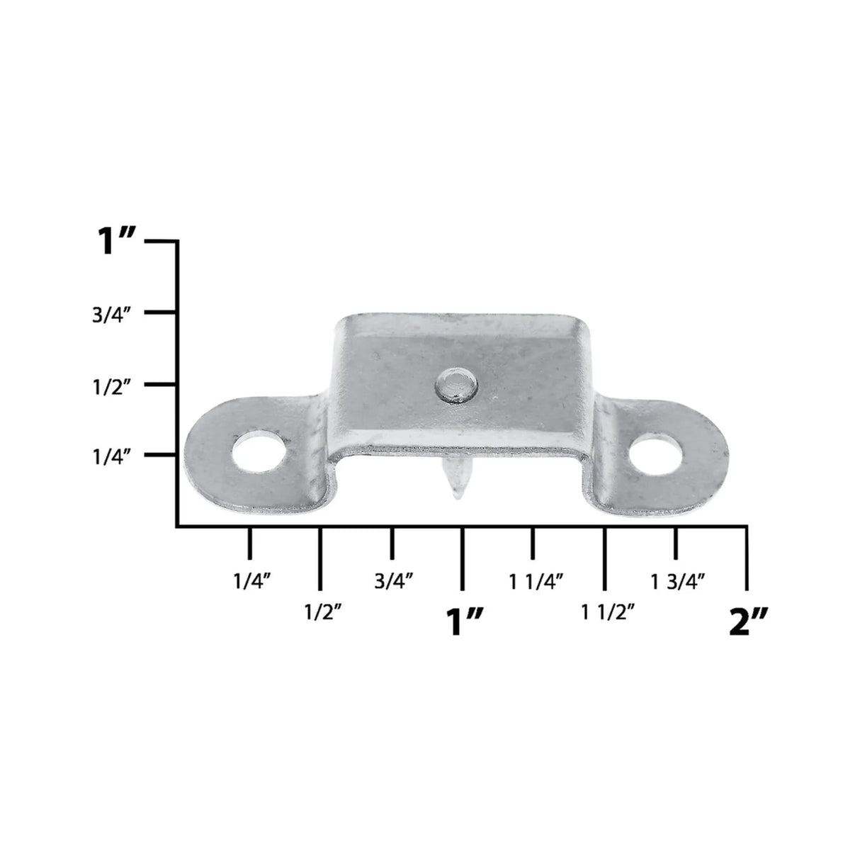 3/4" Nickel, Straight Edge Trunk Handle Loop with Nail, Steel
