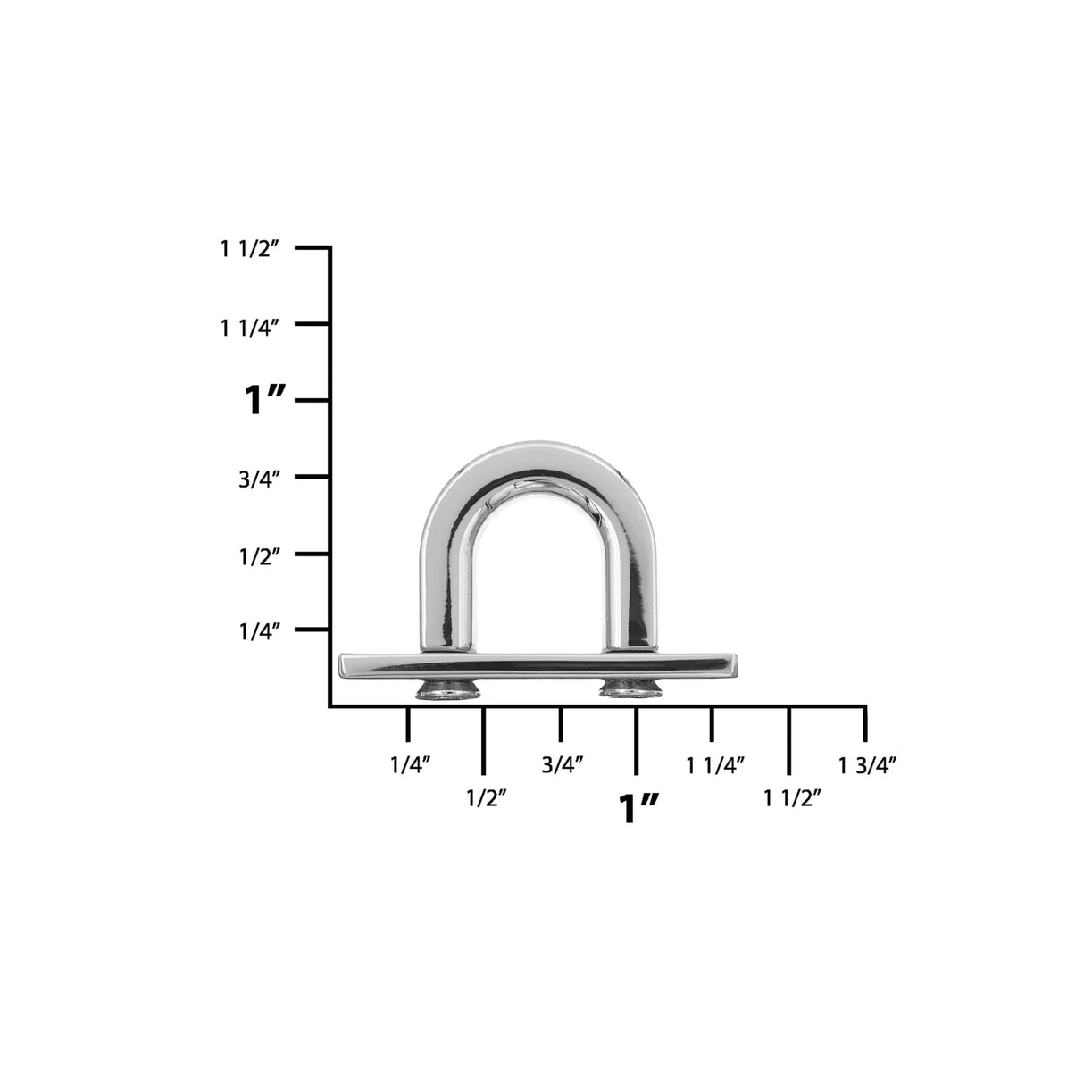 1 1/4" Shiny Nickel, Padlock Keeper, Handle Loop with Plate, Steel