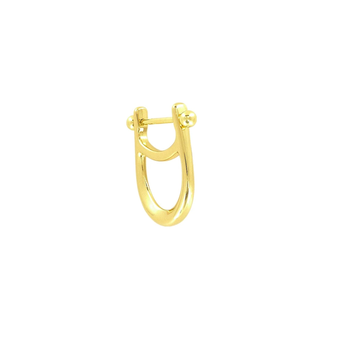 1 1/4" Shiny Gold, Horseshoe D Ring with Screw-In Pin, Zinc Alloy