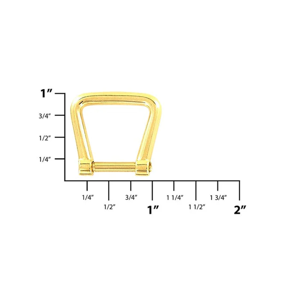 1/2" Gold, Horseshoe Ring with Screw-In Pin, Zinc Alloy
