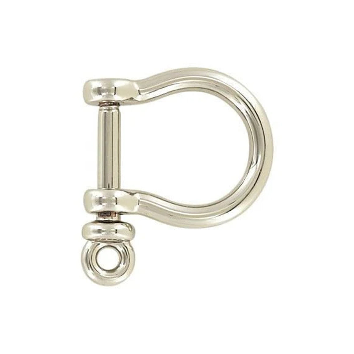 1/2" Shiny Nickel, Horseshoe Ring with Screw-In Pin, Zinc Alloy