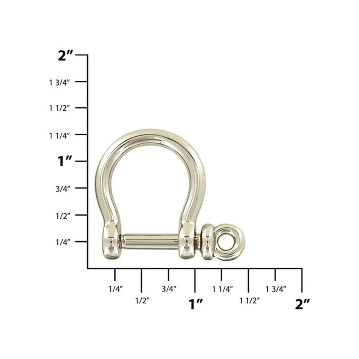 1/2" Shiny Nickel, Horseshoe Ring with Screw-In Pin, Zinc Alloy