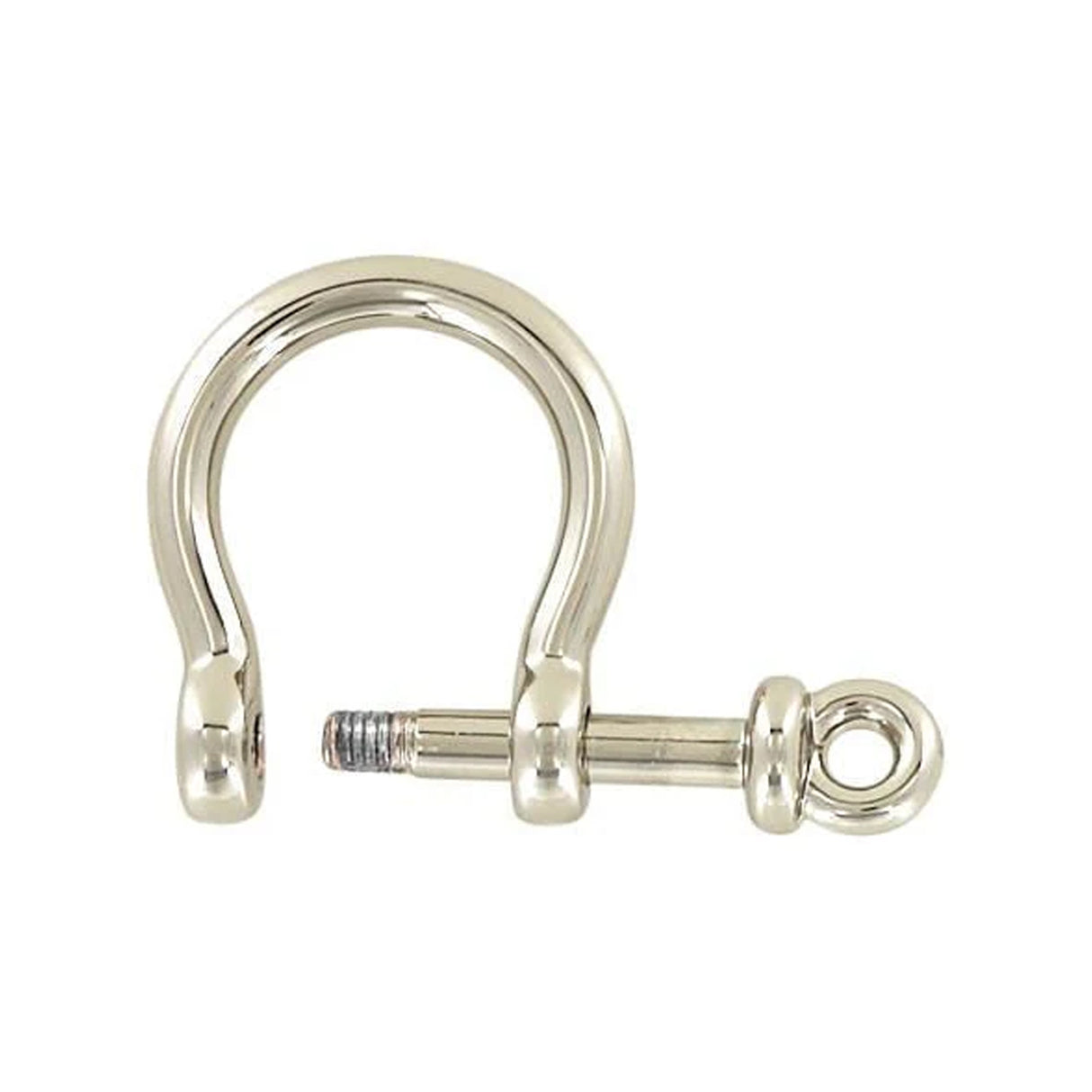 1/2" Shiny Nickel, Horseshoe Ring with Screw-In Pin, Zinc Alloy