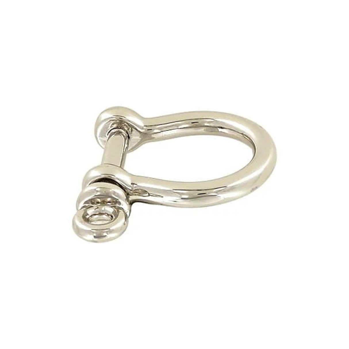 1/2" Shiny Nickel, Horseshoe Ring with Screw-In Pin, Zinc Alloy