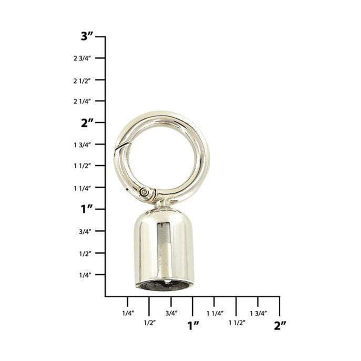 1/2" Nickel, Tassel Cover with Spring Gate, Zinc Alloy