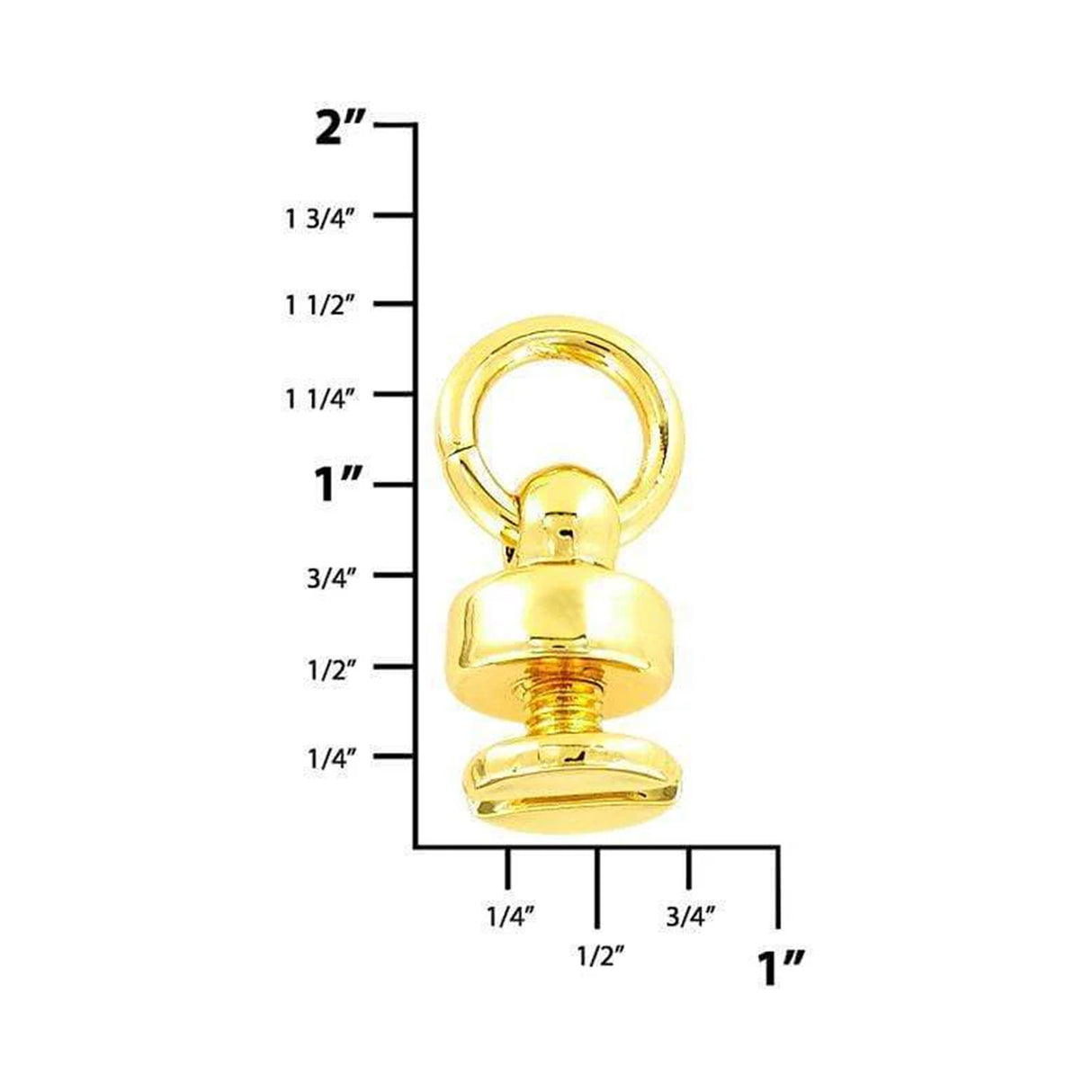 1/4" Shiny Gold, Chain Connector w/screw,Zinc Alloy