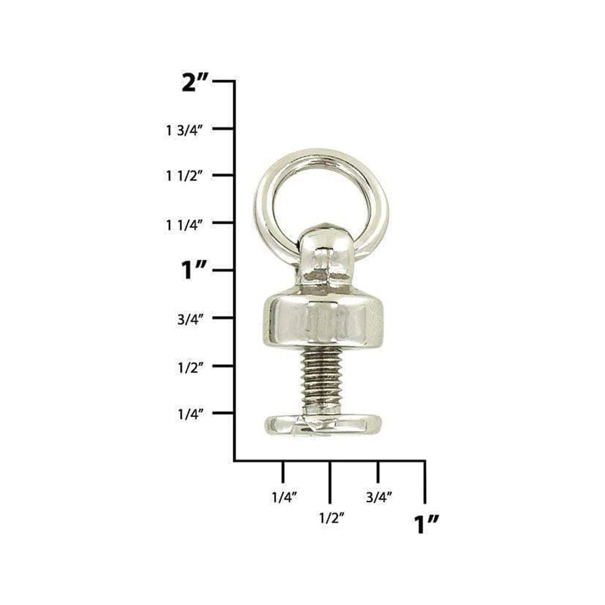1/4" Shiny Nickel, Chain Connector w/Screw, Zinc Alloy