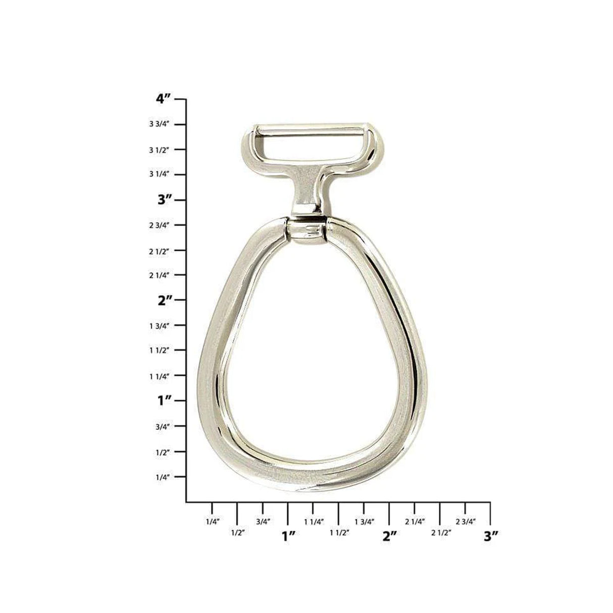 1" Shiny Nickel, Horseshoe Handle Loop, Zinc Alloy
