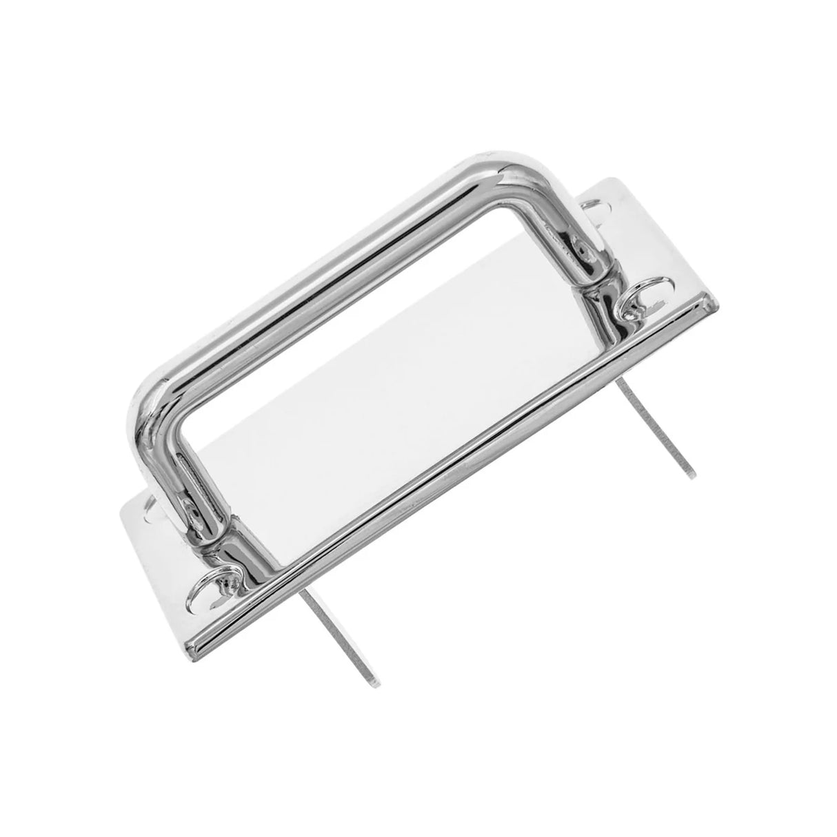 1" Shiny Nickel, Strap Handle Loop with Prongs, Zinc Alloy