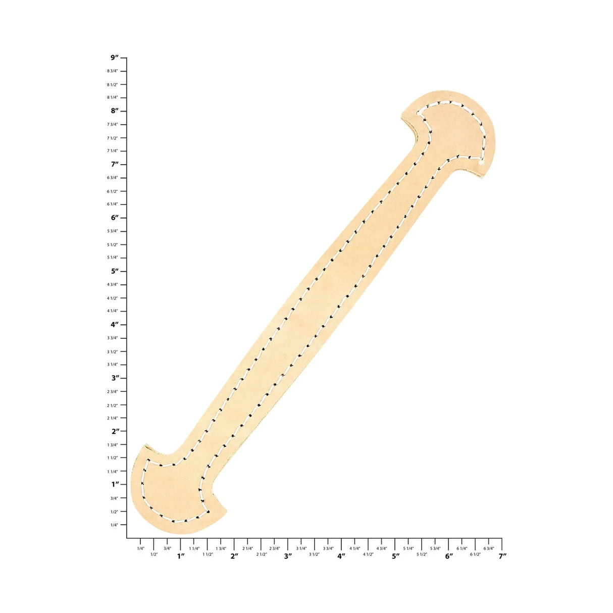 3/4" Natural Russet, Shovel Head Steamer Trunk Handle, Leather