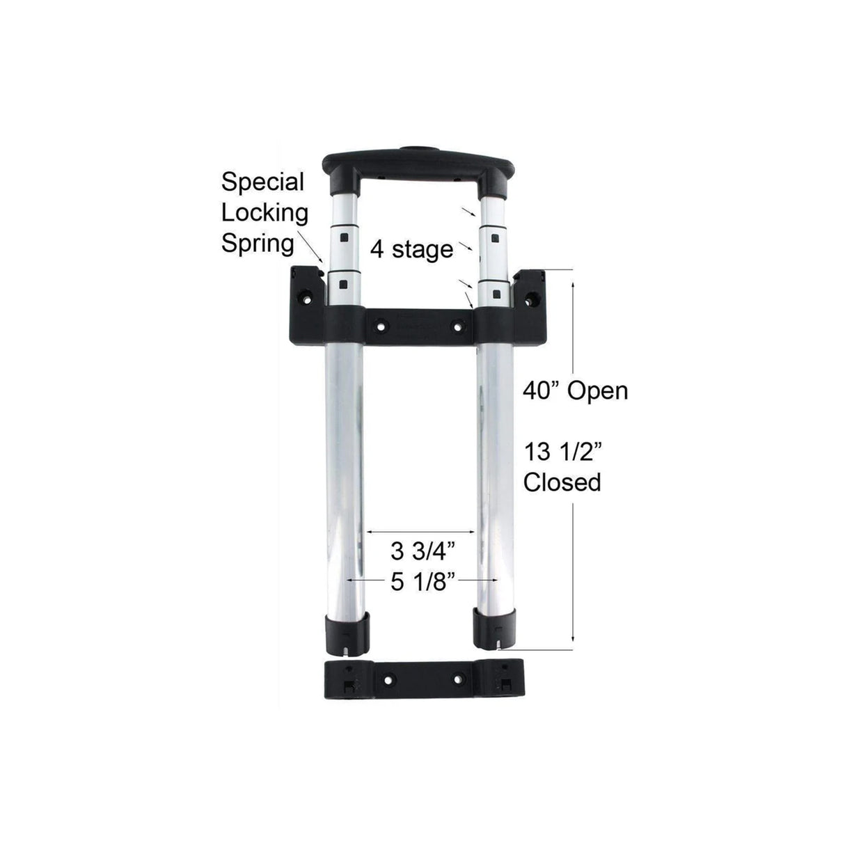 13" Black, 4-Stage Pull Handle Assembly