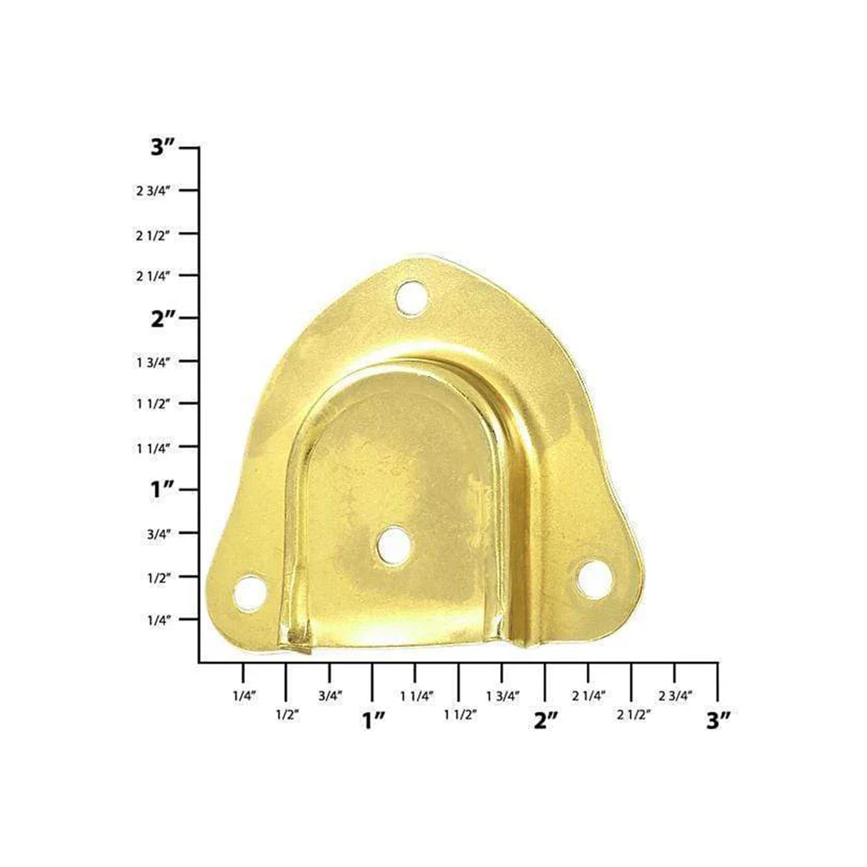 1 1/4" Brass, Smooth Edge Spade Trunk Handle End Cap, Steel