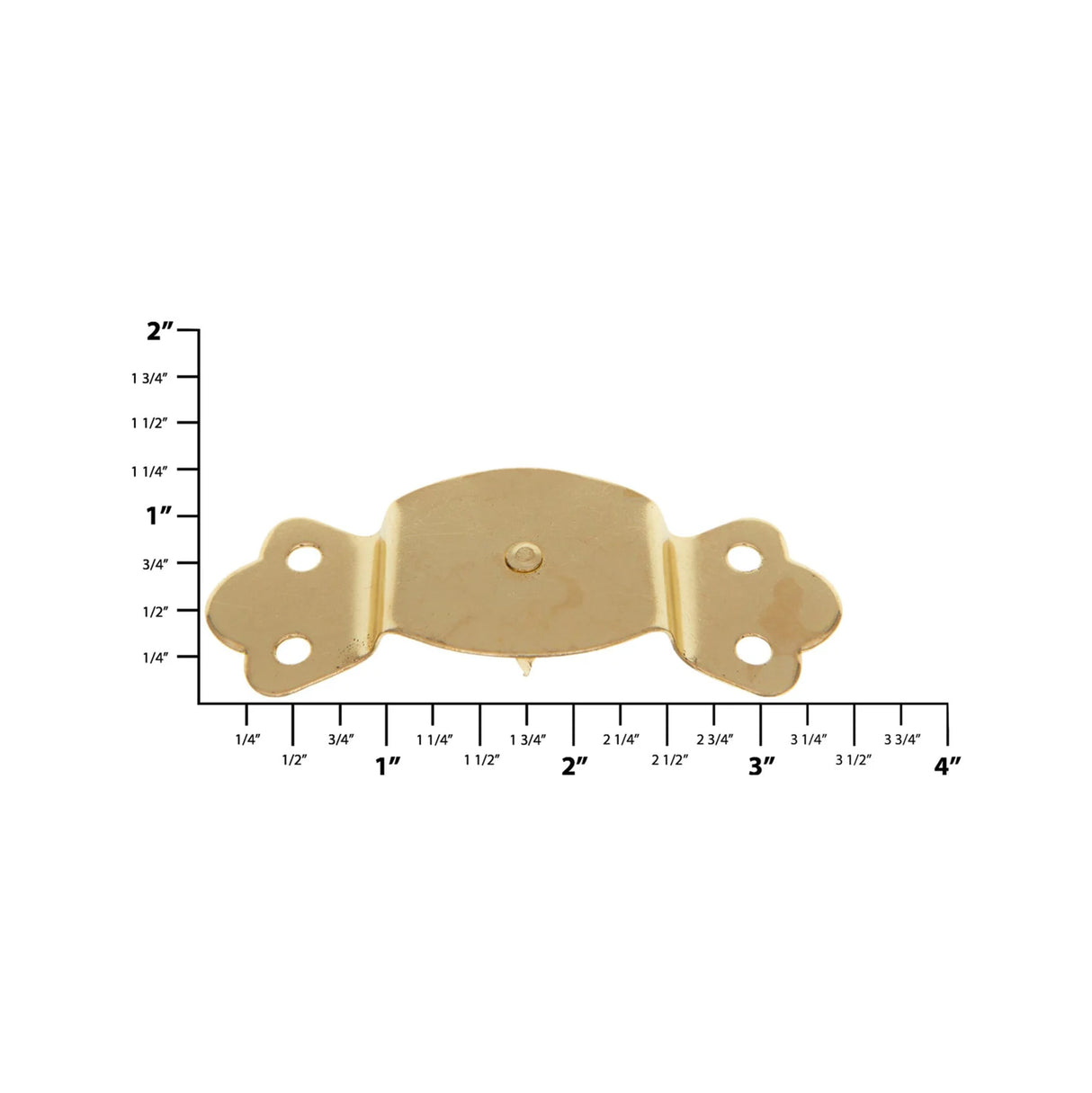 1 1/4" Brass, Round Edge Trunk Handle Loop with Nail, Steel