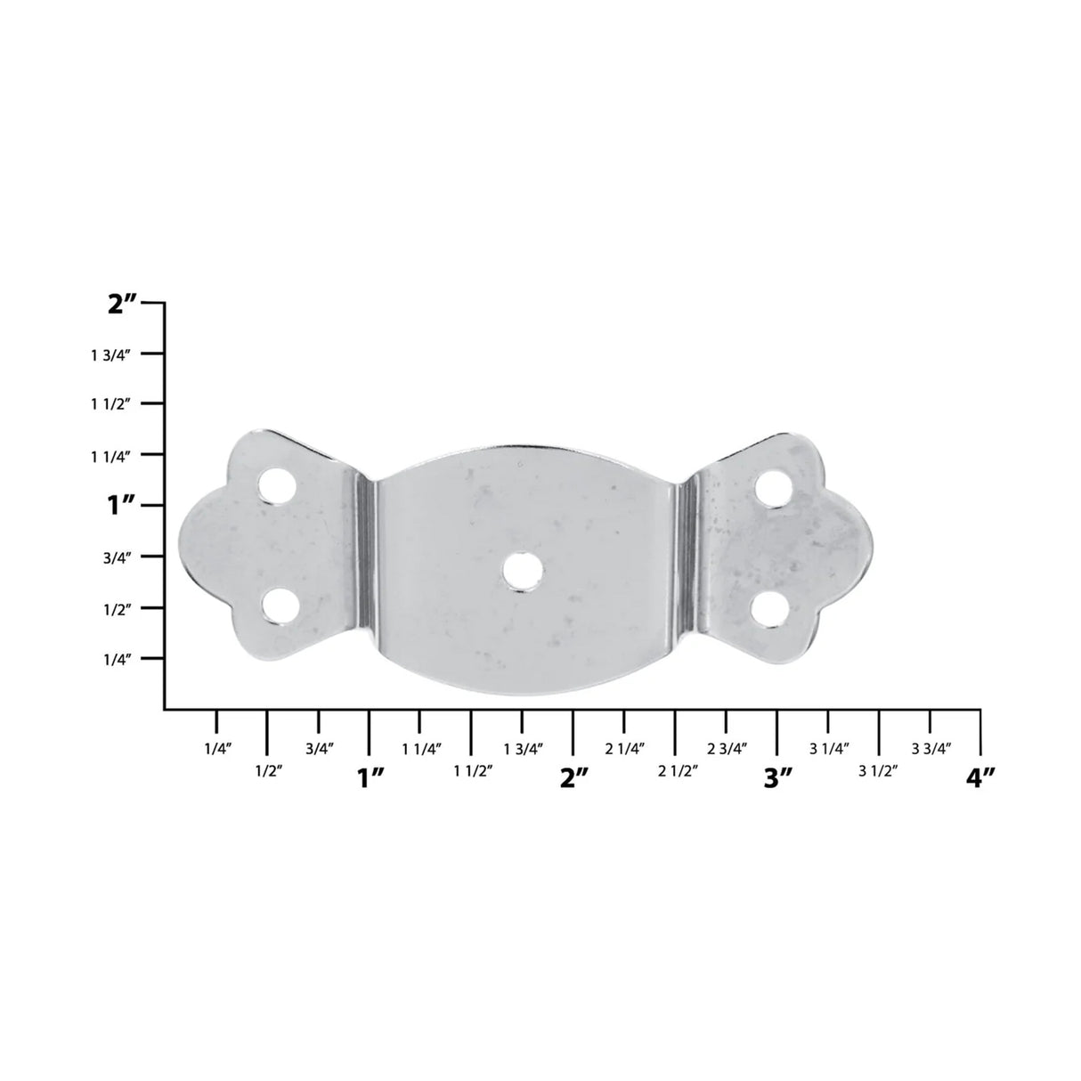 1 1/4" Nickel, Round Edge Trunk Handle Loop No Nail, Steel