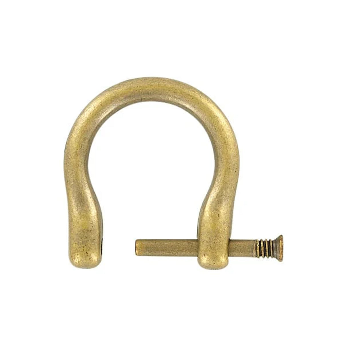 3/4" Antique Brass, Horseshoe Ring with Screw-In Pin, Zinc Alloy