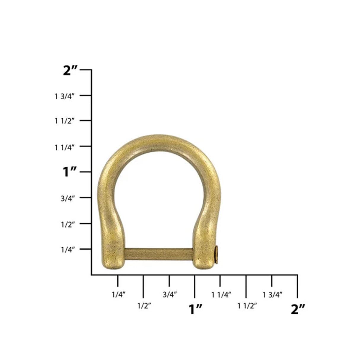 3/4" Antique Brass, Horseshoe Ring with Screw-In Pin, Zinc Alloy
