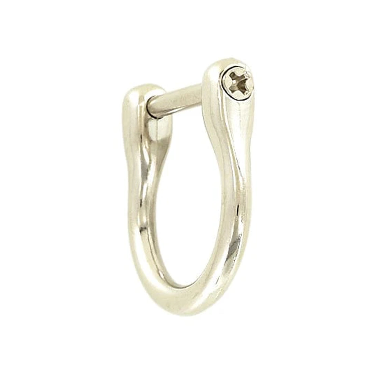 3/4" Nickel, Horseshoe Ring with Screw-In Pin, Zinc Alloy