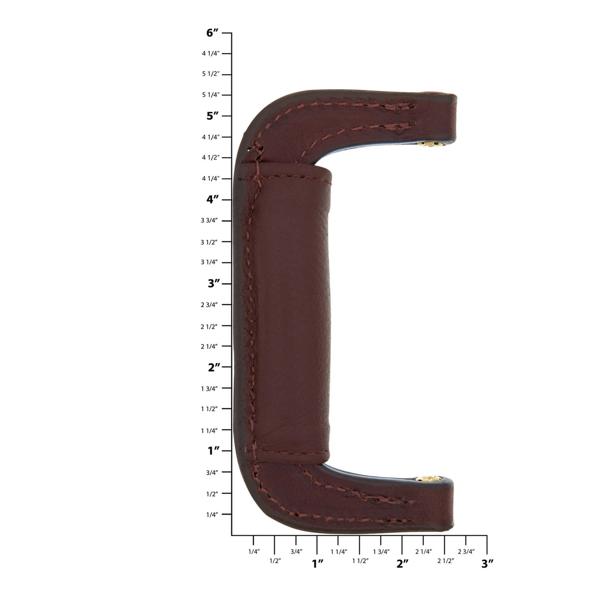 4 1/2" Brown, Padded Post Handle, Leather