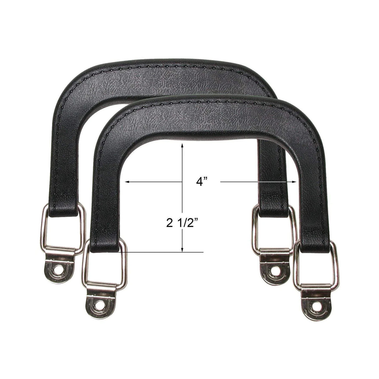 4" Black w/Nickel, Plastic Double Handles, Pair