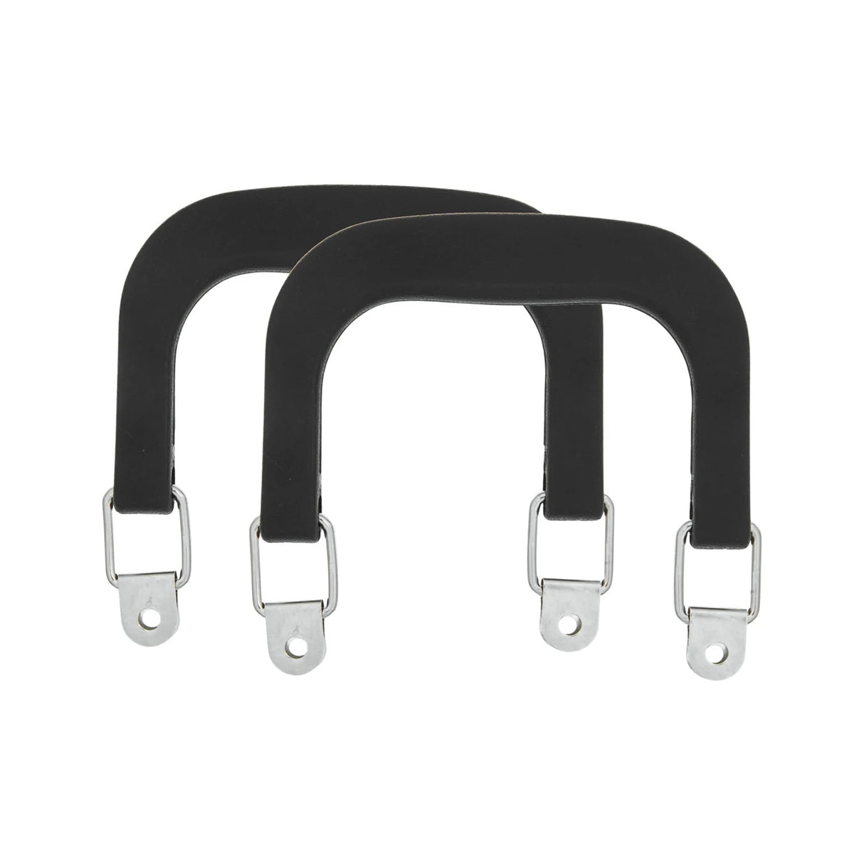 4" Black w/Nickel, Plastic Double Handles, Pair