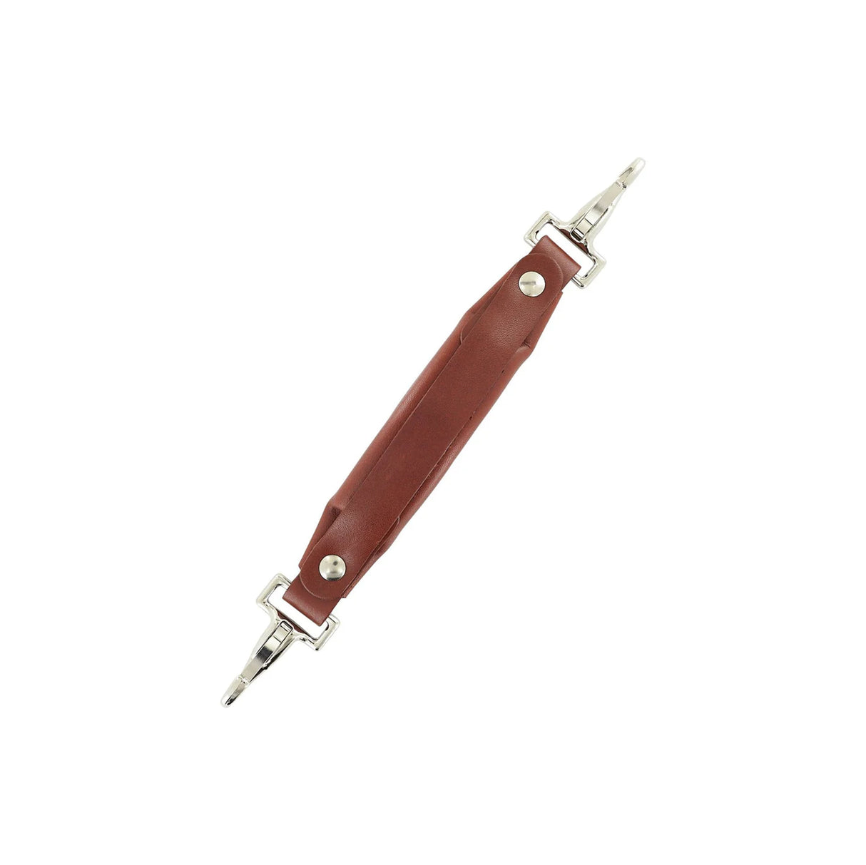 5 1/4" Tan, Emergency Handle with Nickel Hardware, Leather