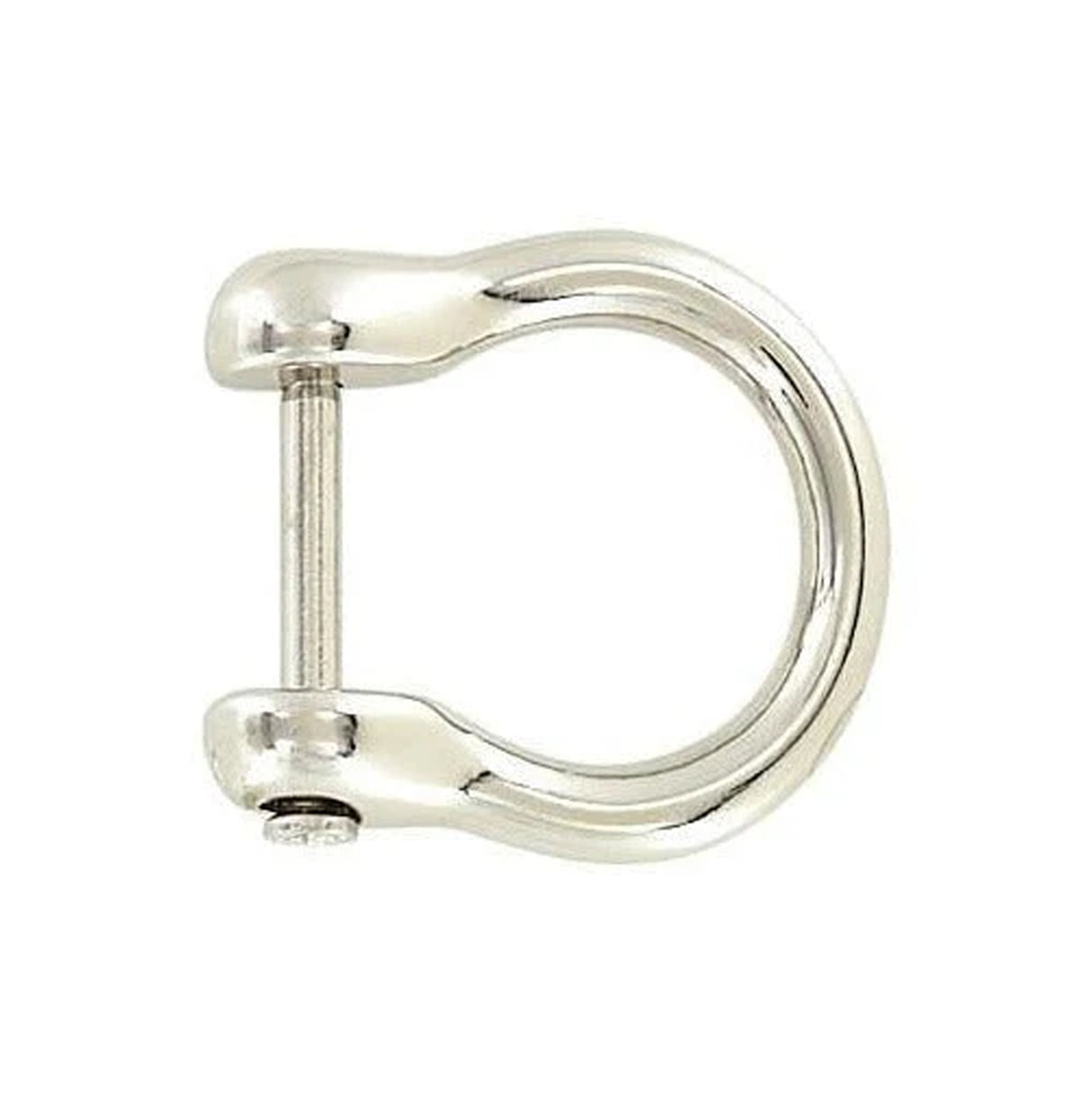 5/8" Shiny Nickel, Horseshoe Ring with Screw-In Pin, Zinc Alloy