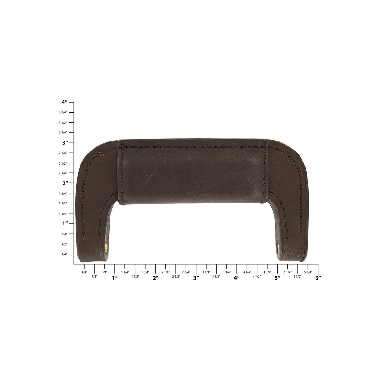 5" Brown, Padded Post Handle, Leather