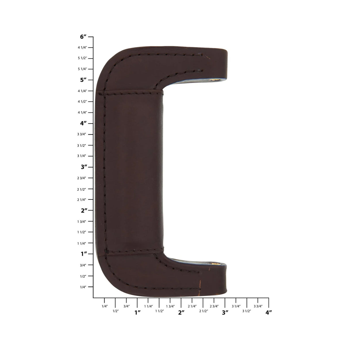 5" Brown, Padded Post Handle, Leather