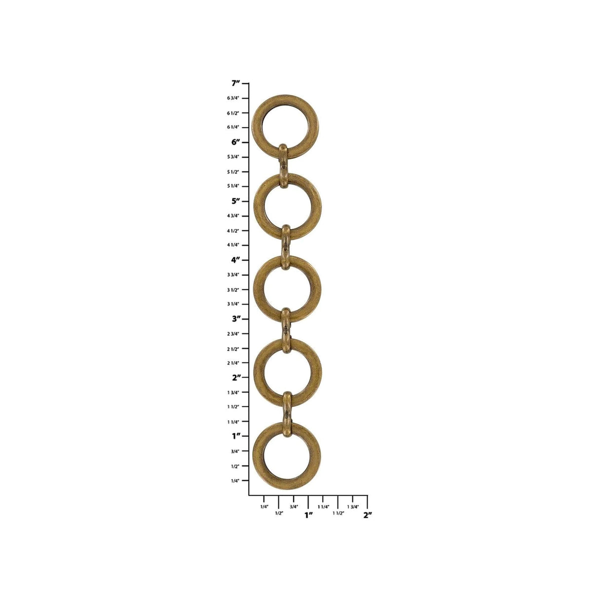 6 1/2" Antique Brass, Chain Handle Loop, Steel