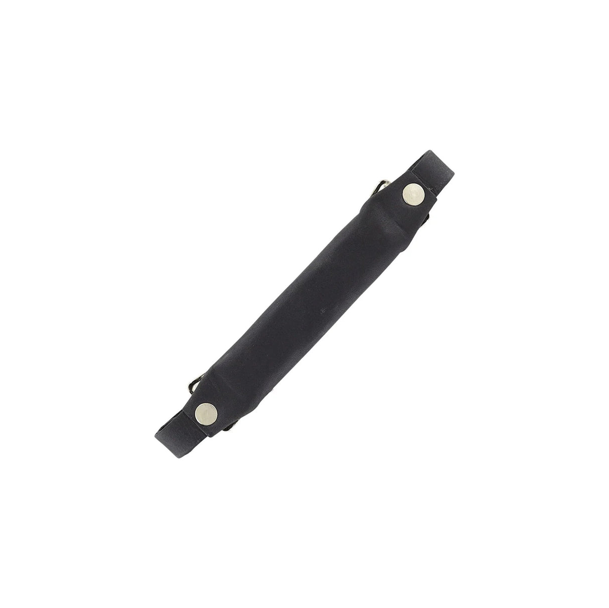 6 1/2" Black, Emergency Handle with Nickel Hardware, Leather, #67-BLK