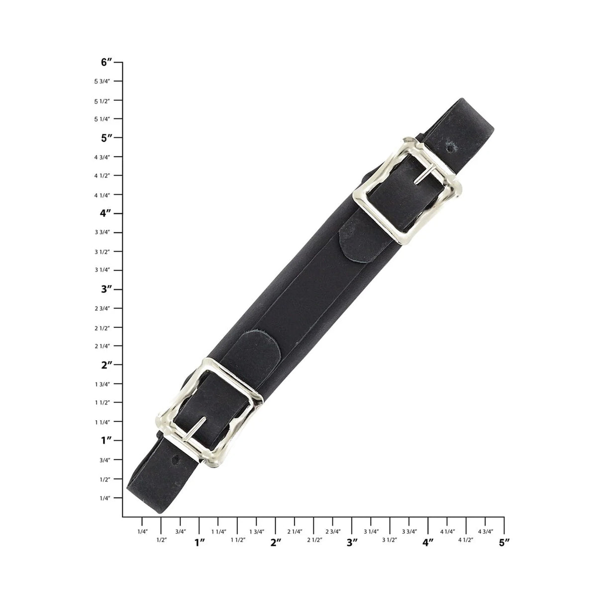 6 1/2" Black, Emergency Handle with Nickel Hardware, Leather, #67-BLK