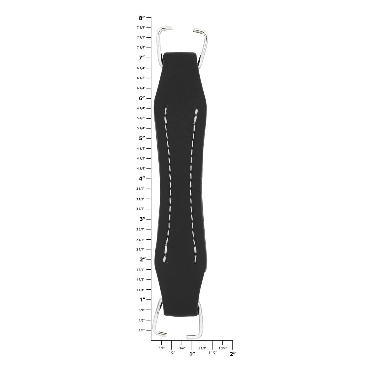 6 1/2" Black, Handle, Leather