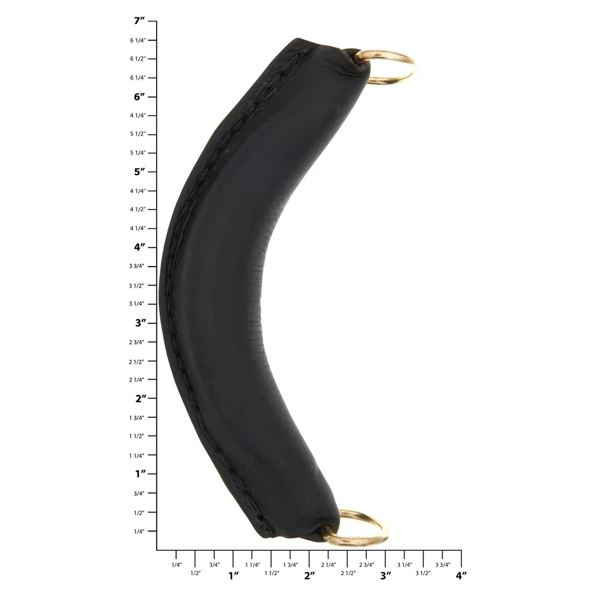 7" Black, Handle with Gold Hardware, Leather