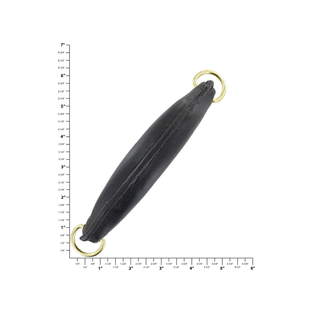7" Black, Handle with Gold Hardware, Leather
