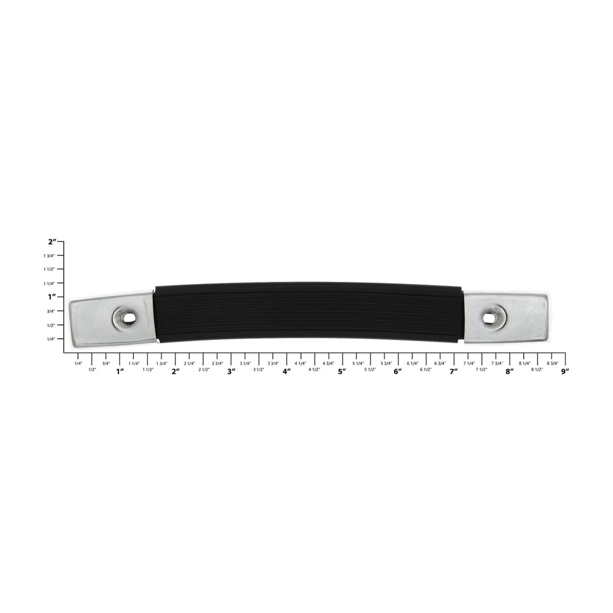 8 1/2" Black, Handle With Nickel Hardware, Vinyl