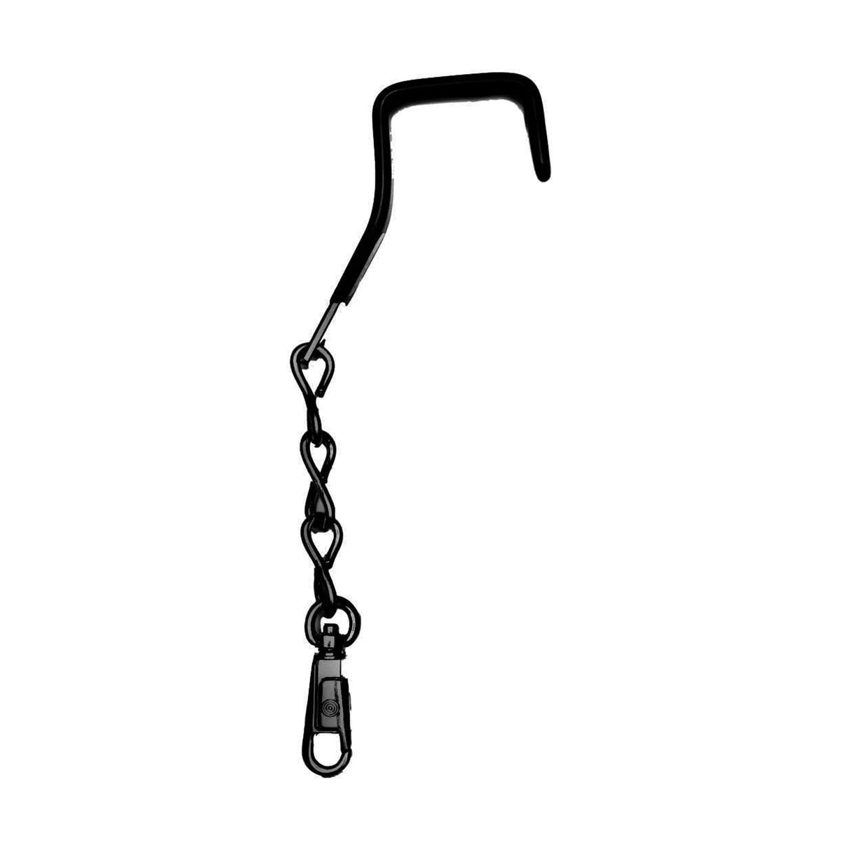 9" Black, Garment Bag Hook, Steel with Rubber Tip
