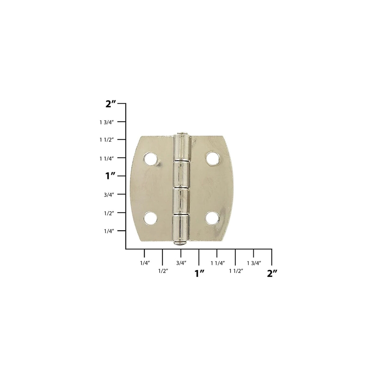 1 1/2" Shiny Nickel, Box/Case Plated Hinge, Zinc Alloy